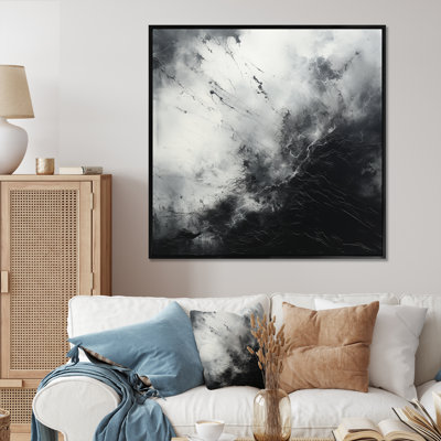 Minimalisme noir et blanc orages, reproduction sur toile