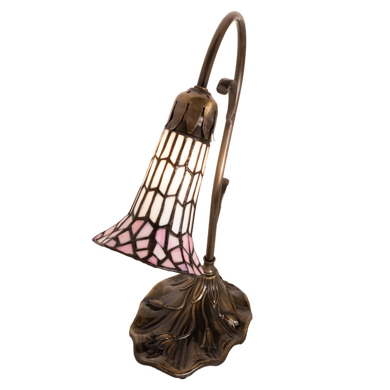 Aveley Arched Table Lamp, Pink/White