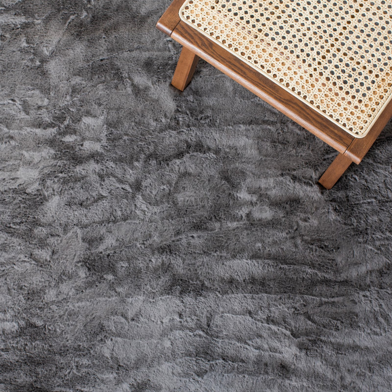 Tapis de couleur unie en simili peau de mouton, Rectangle 6 pi x 9 pi