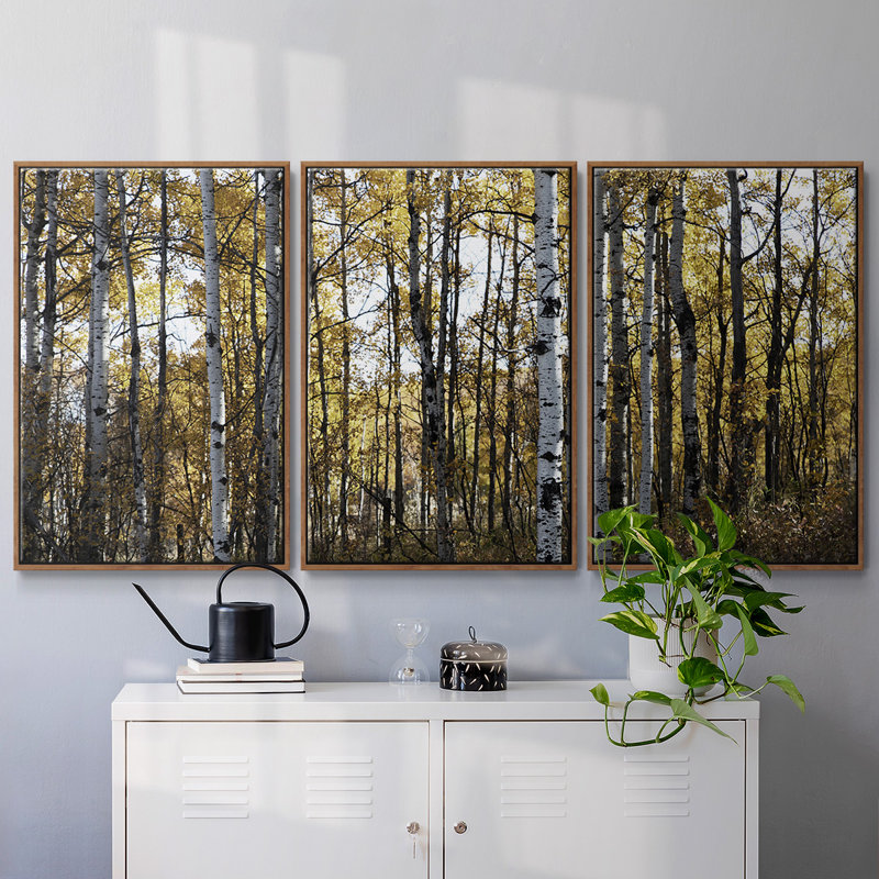Sunny Grove - Toile encadrée multi-pièces, H 36 po x l 75 po x P 2 po, Noyer