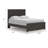 Peny Queen Size Bed, Chevron Pattern, Panel Headboard, Charcoal Black-118778059