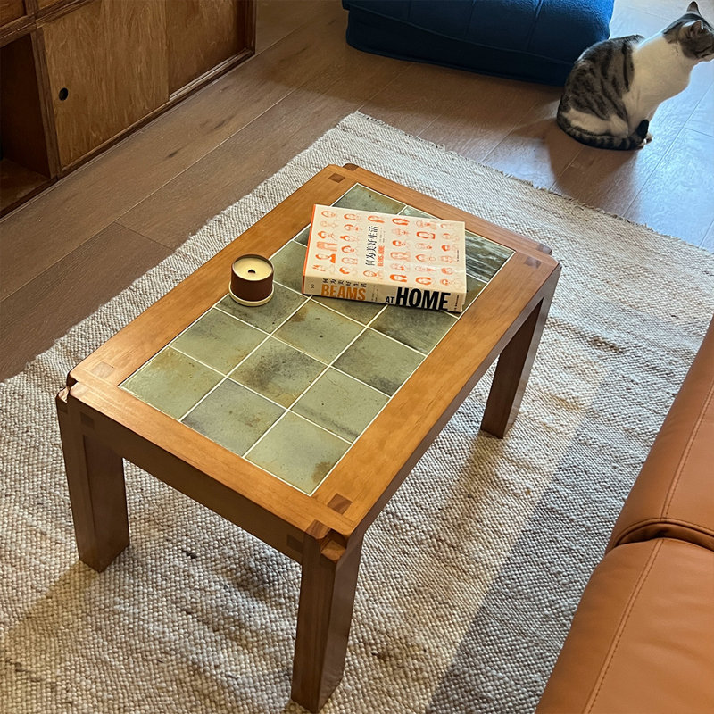 Retro Solid Wood Rectangular Coffee Table