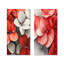 Monogramme de l'hortensia rouge et pétales décoratifs I - Collection de 2 panneaux muraux floraux-391545119-391545116