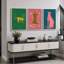 «Preppy Bright», «Pop Vibrant Bold Green Pink Blue Art, Chic Leopard Tiger», images murales colorées, 3 pièces encadrées, impression numérique sur toile, impression numérique sur toile giclée-91874663-91874676