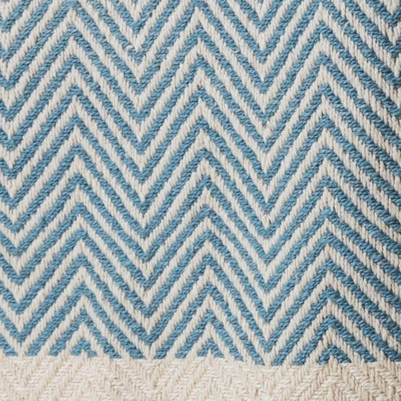 Onda Hand Woven Throw Blanket, Horizon Blue