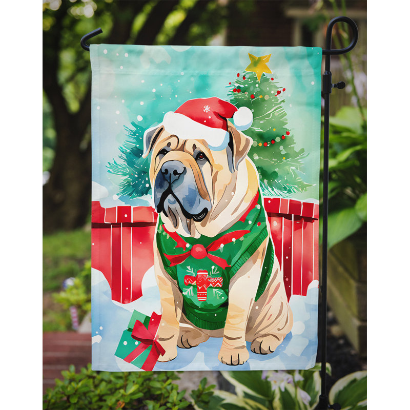 Polyester double face Noël, H 15,5 po x l 11,25 po