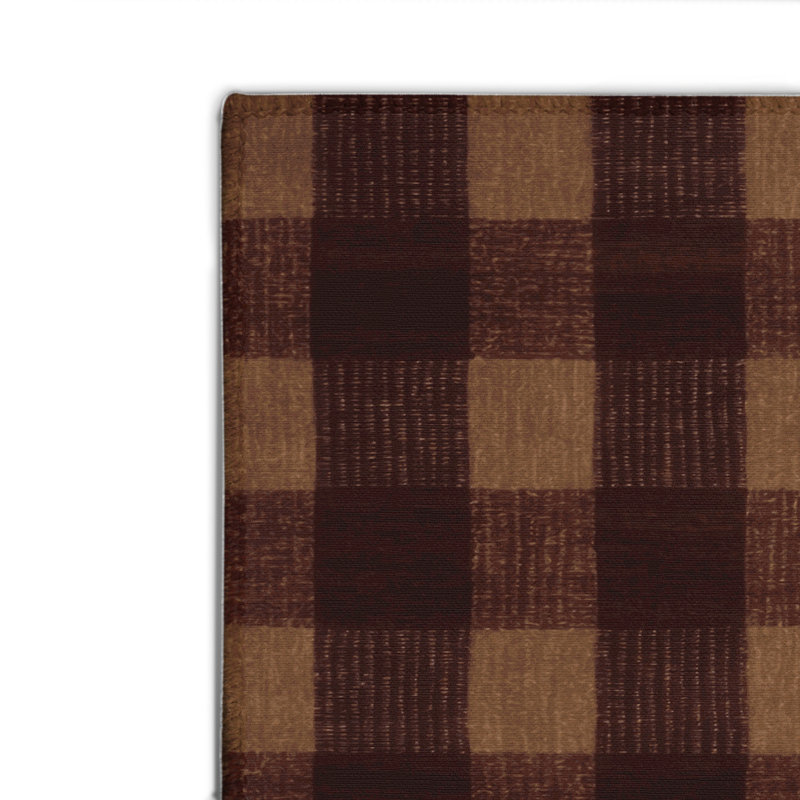 Tapis d'intérieur et d'extérieur à carreaux brun, Rectangle 4pi x 6 pi