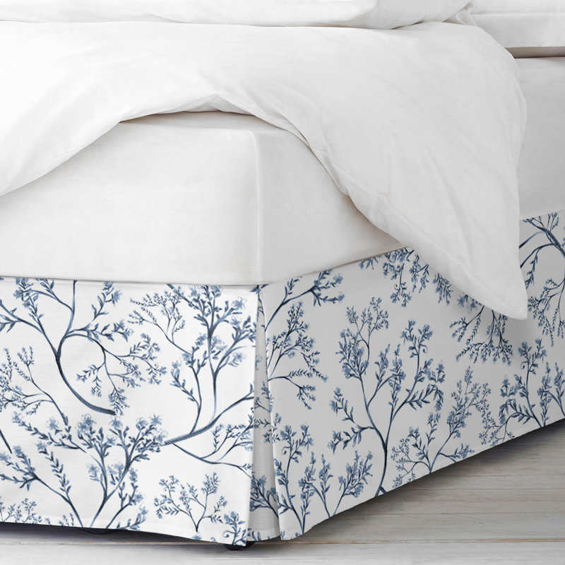 Tinsley Bluebell Cotton Bedskirt, 15", Queen