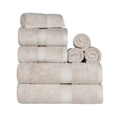 Renata 8 Piece 800 GSM Certified Egyptian Cotton Towel Set 