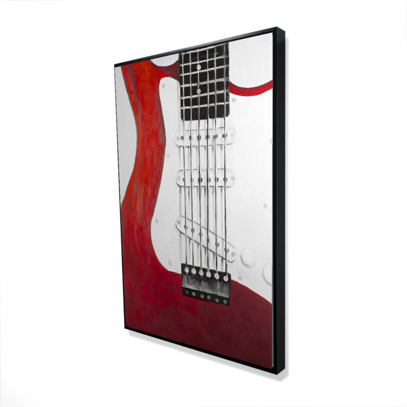 Guitare électrique rouge - décor de toile caverne d'homme contemporain