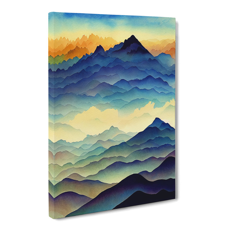 Watercolour Mountains Vol.2 - Wrapped Canvas, 50cm H x 35cm W x 3cm D