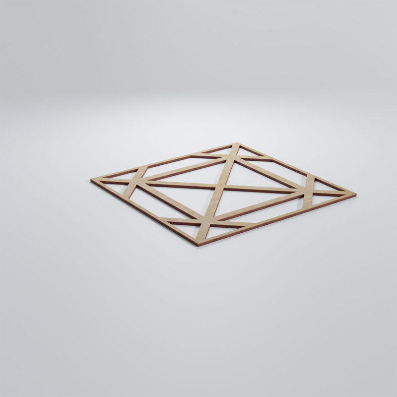 Panneaux muraux décoratifs en bois Buxton, Bouleau, H 7 3/8 po x l 7 3/8 po x P 1/4 po