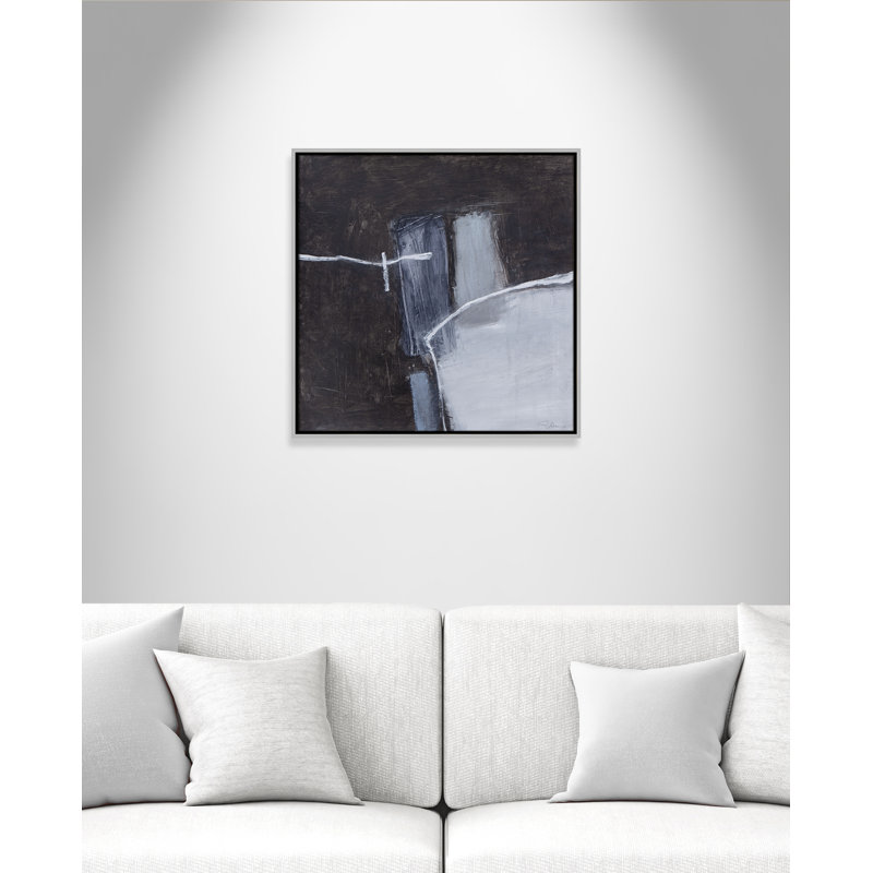 Graphite Gemstones I Print by Casa Fine Arts, 25.5" H x 25.5" W, Silver