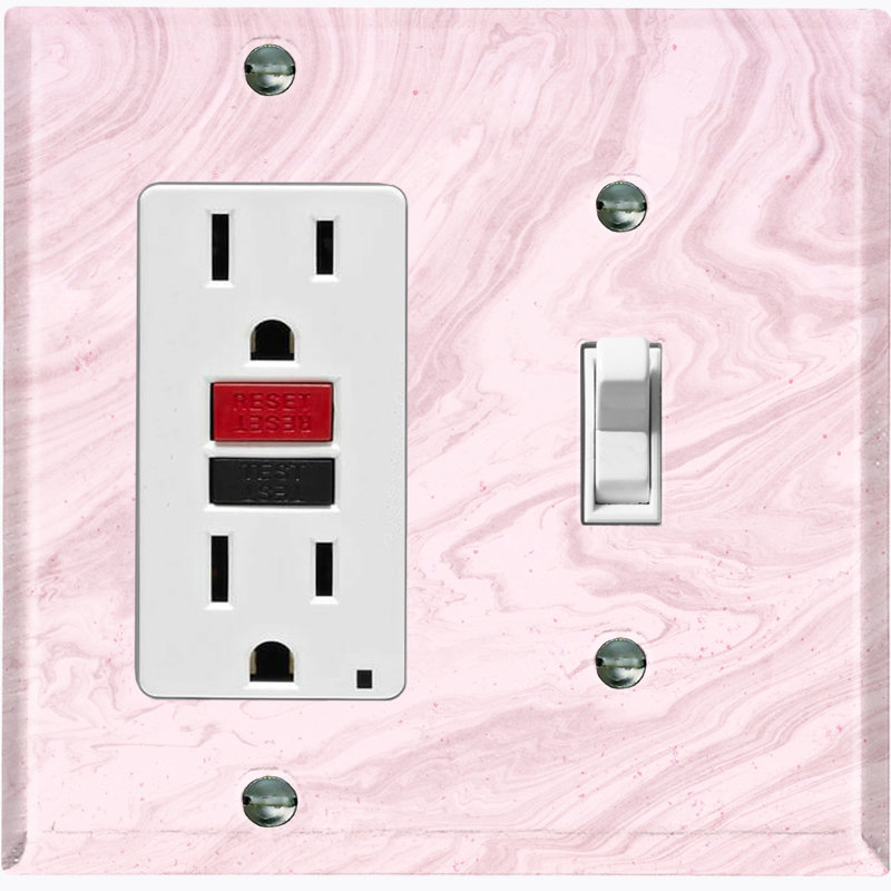 Plaque murale 2 bandes, Rose / blanc