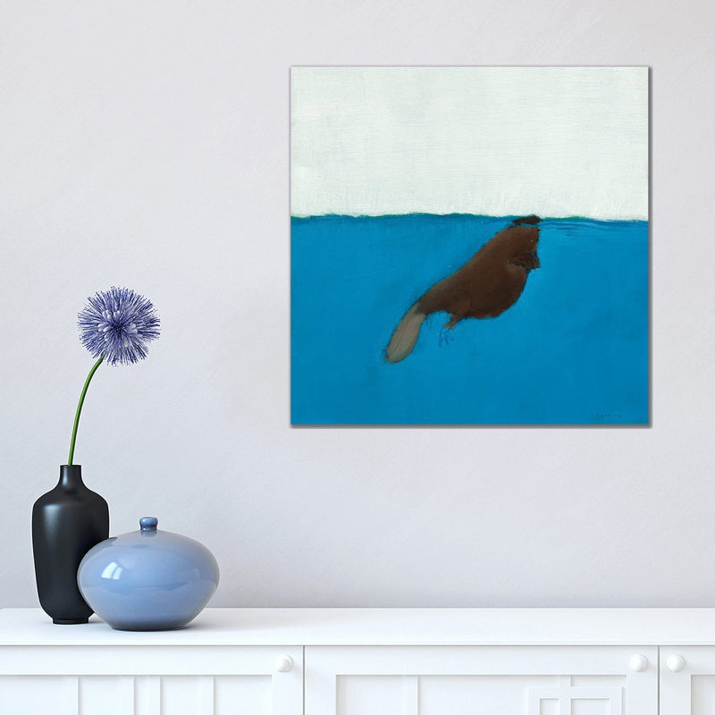 Beaver 1 Piece Wrapped Canvas Painting, 45.72 cm H x 45.72 cm W x 3.175 cm D