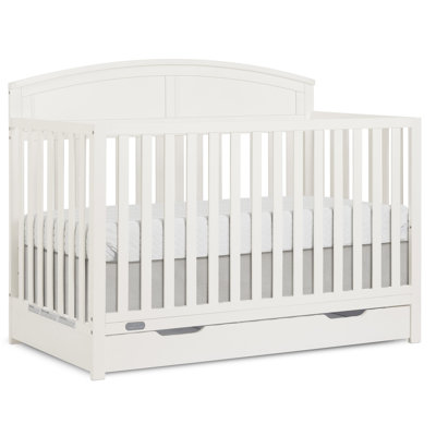 JPMA & Greenguard Gold Certified Dream On Me Storybrooke 5 in 1 Convertible Crib with Under Drawer
