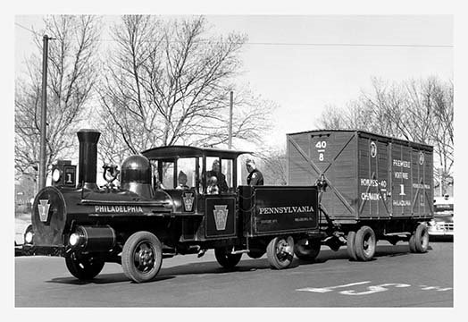 Voiture tirant en voiture, philadelphie, pa-reproduction de photo, H 24 po x l 36 po x P 1,5 po