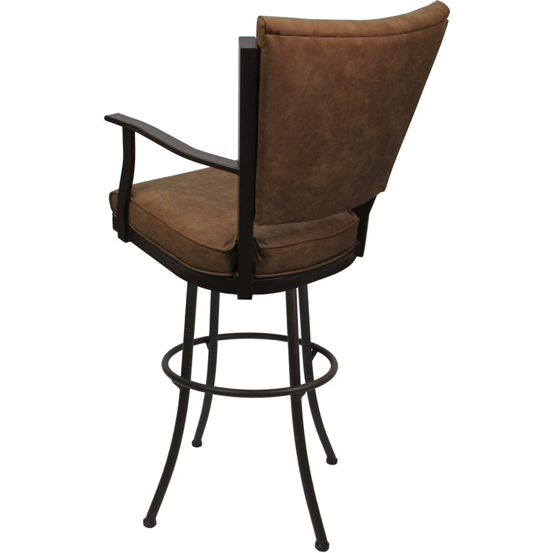 Tabouret pivotant en métal Mayka, Brun