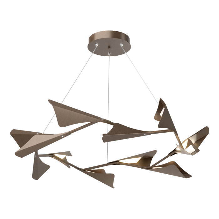 Hubbardton Forge Plume 12 - Light Dimmable LED Geometric Chandelier ...