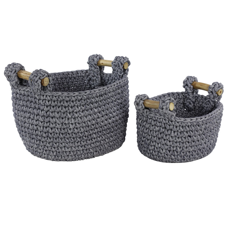 Ensemble de 2 paniers ronds en tissu