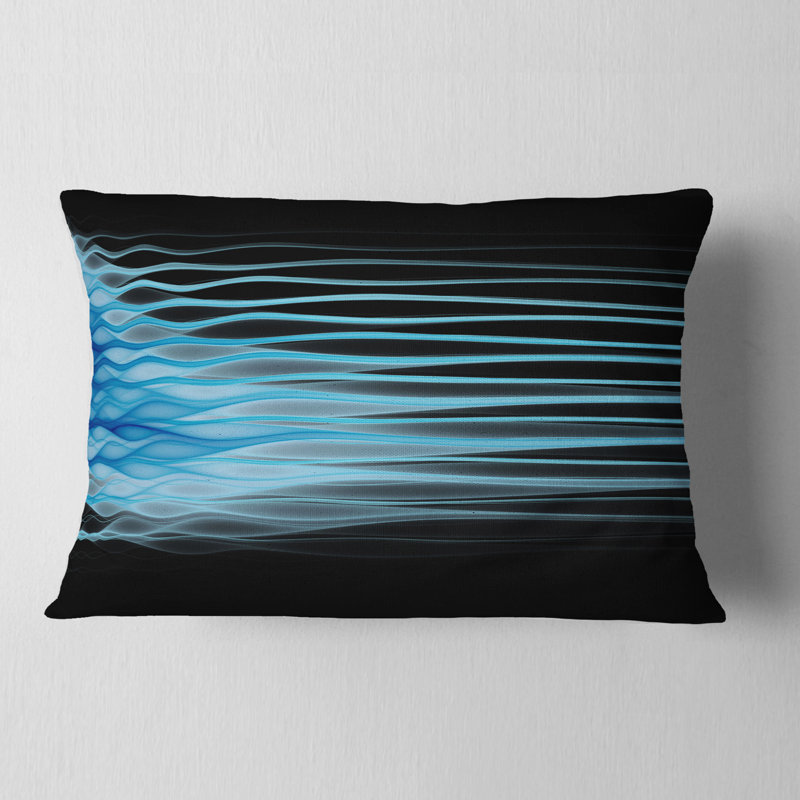 Flammes fractales bleu clair - coussin décoratif imprimé abstrait