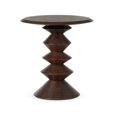 Stacked Solid Wood End Table