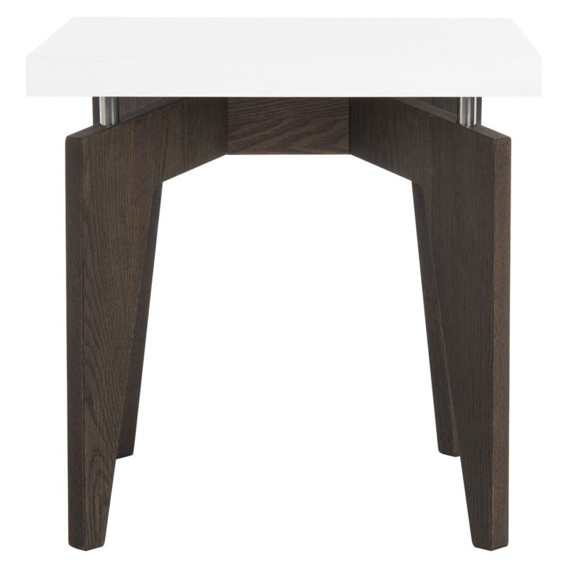 Josef Retro Lacquer Floating Top Lacquer End Table, Brown