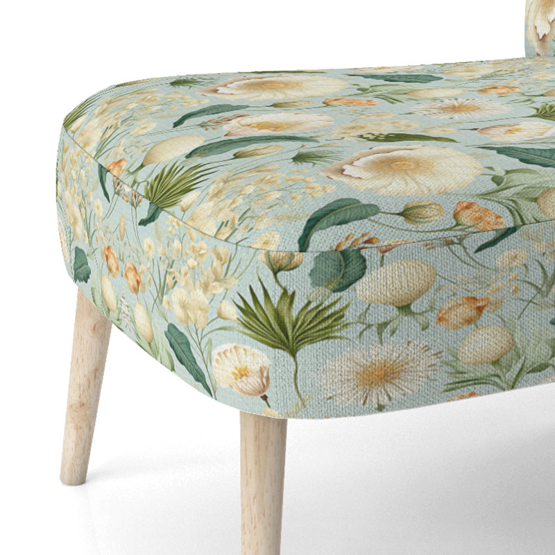 Chaise d'appoint Seashell Serenity, Motif tropical de croquis de coquillage
