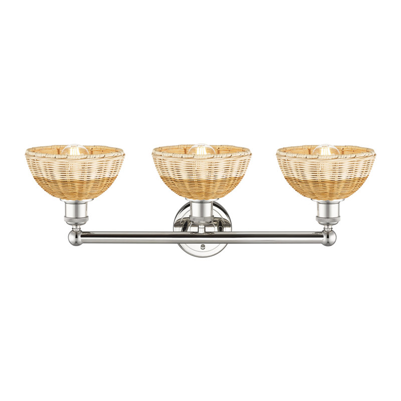 Edison - Delyliah - Éclairage pour meuble-lavabo de salle de bain 3 lumières, Nickel poli