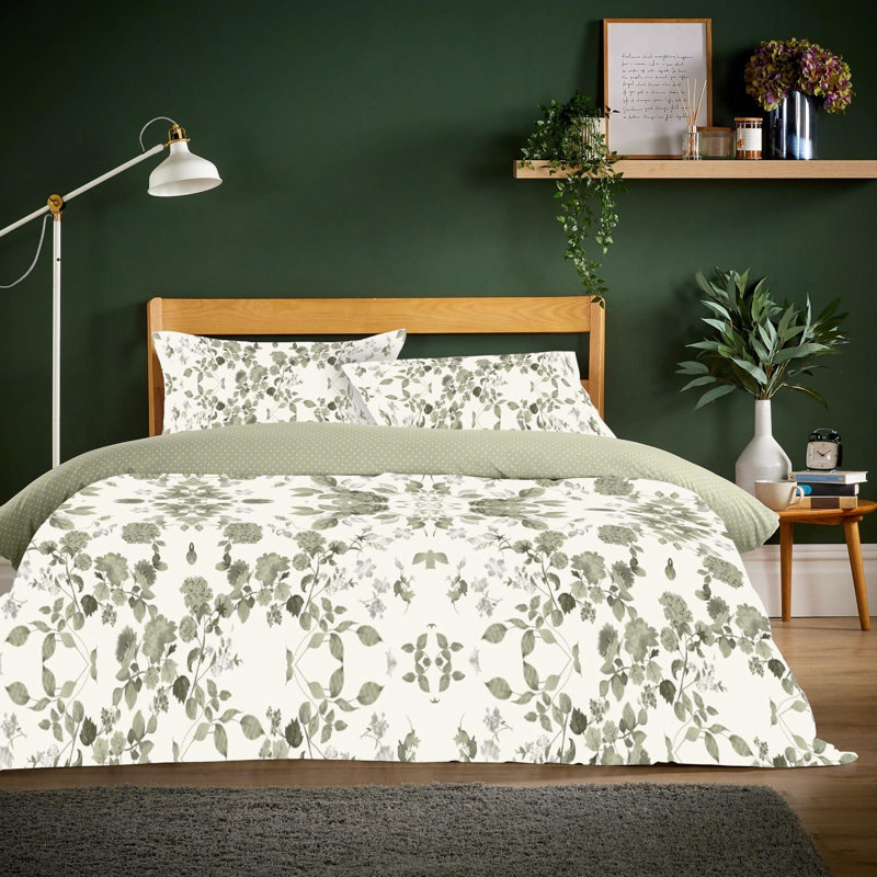 Polyester No Pattern Duvet Cover Set with Pillowcases Included, Double Duvet Cover Set + 2 Pillowcases, Green