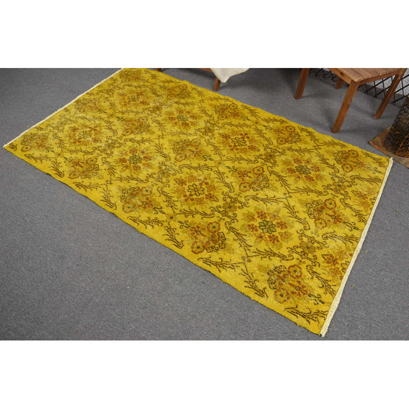 Tapis tendance, tapis rétro, tapis turc, tapis bohème, tapis oriental orange, tapis de 3,8 x 6,5 pi