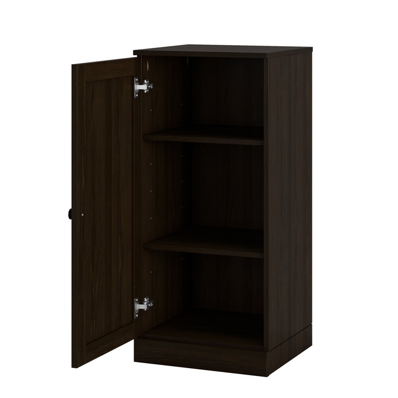 100% Solid Wood Bathroom Storage Cabinet, Shaker Door, Adjustable Shelves, 16.5" Wide, 35.75" Tall, Espresso