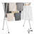 Clothes Drying Rack, 2-Tier Telescopic Laundry Dryer Rack, Stainless Steel Drying Racks with 30 Windproof Holes and 2 Shoe Hooks, Free-Standing and Portable Hanger for Outdoor & Indoor Use