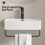 Lavabo vasque blanc, lavabo de salle de bain entièrement monté avec porte-serviettes, petit lavabo de salle de bain mural avec trou de robinet