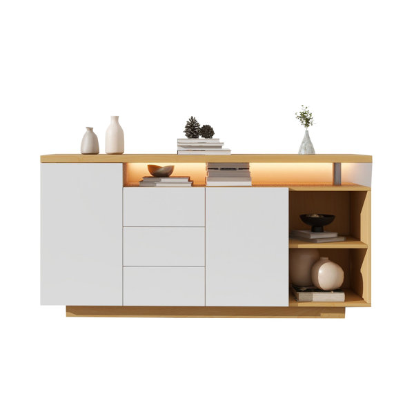 Ivy Bronx Wooden Frame White Buffet with Storage | Wayfair.co.uk