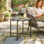 Round Metal Outdoor Side Table , 54cm cm W 54cm cm D
