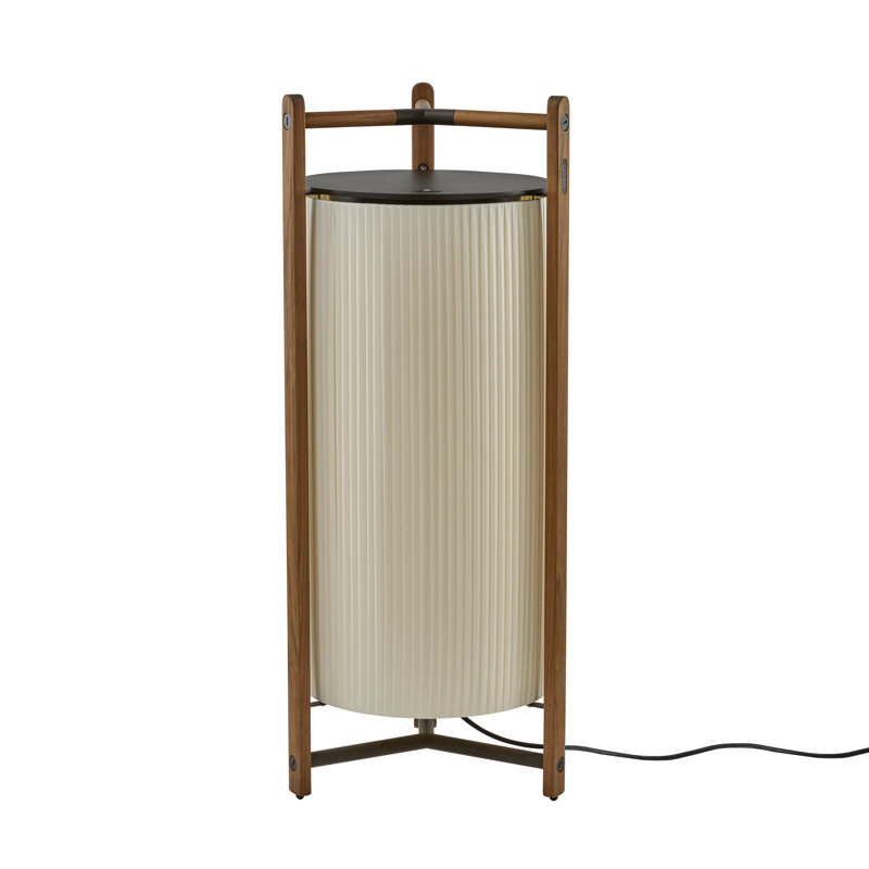 Kando - P/111 Floor Lamp - Teakwood - Ribbon Shade, Cream