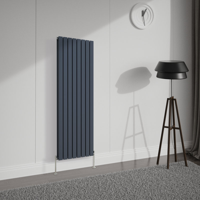 Shonna Vertical Double Flat Panel Radiator, Anthracite, 160cm H x 54.4cm W