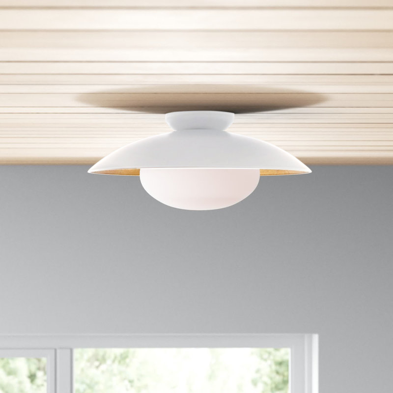 Jason Flush Mount, White Lustro, 9'' H x 21'' W x 21'' D