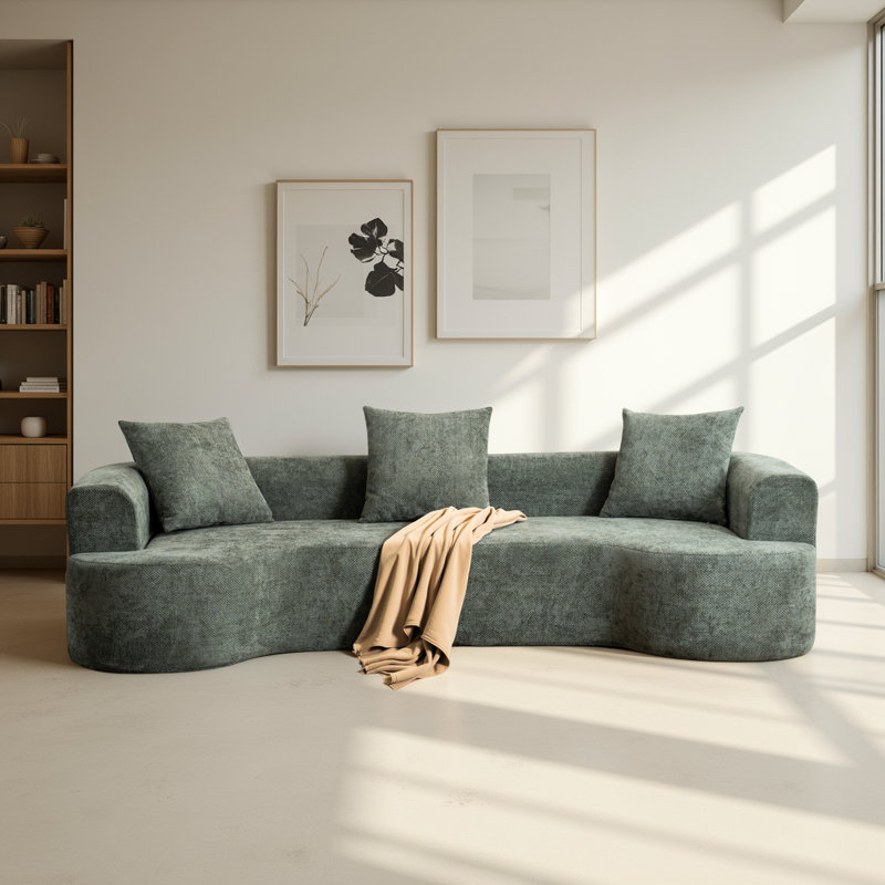 Canapé en velours côtelé Cloud-Like, Vert