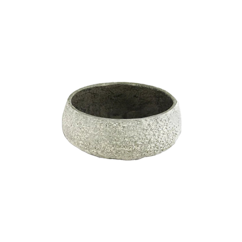 Bol bas Artisan Chalkstone - pot de fleurs / cache-pot décoratif vert mousse naturel pour plantes grasses 
