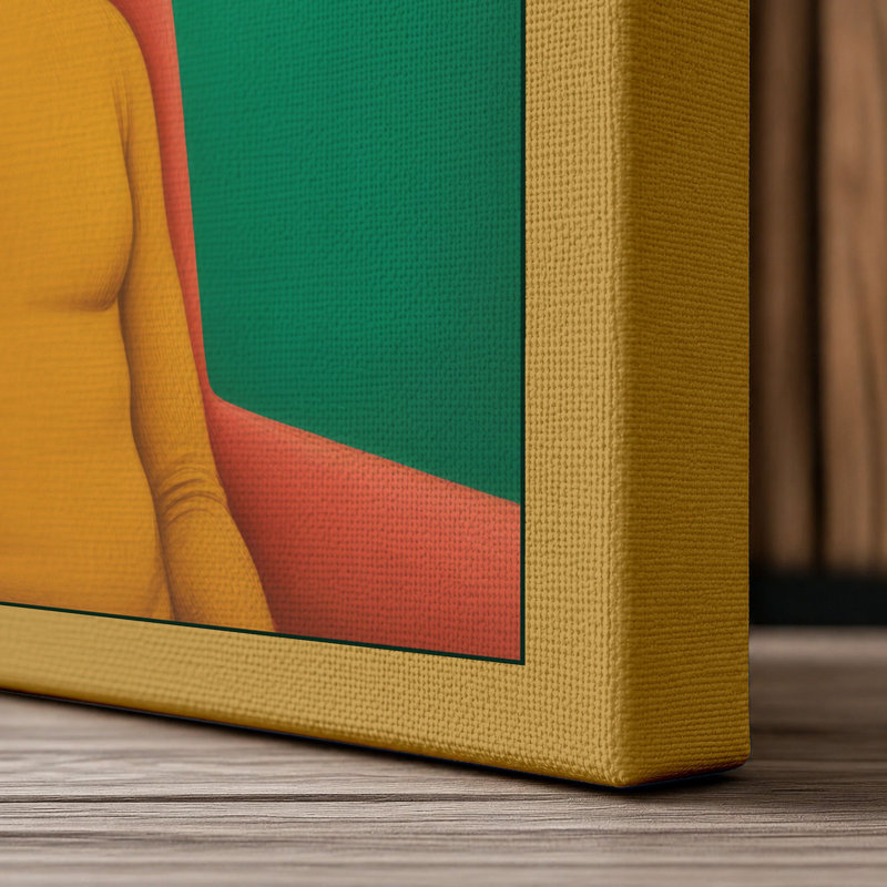 Horse in Yellow Surrealism - Wrapped Canvas, 36x24 - 91.4 x 61.0 cm, Ochre Border