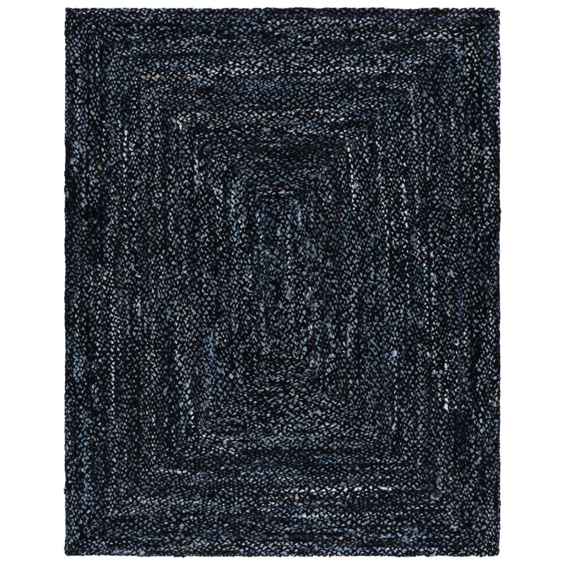Braided Hand Woven Cotton Solid Color Indoor Rug, Rectangle 8' x 10'