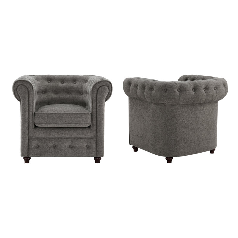 Fauteuil club Chesterfield Camberley (ensemble de 2), Gris