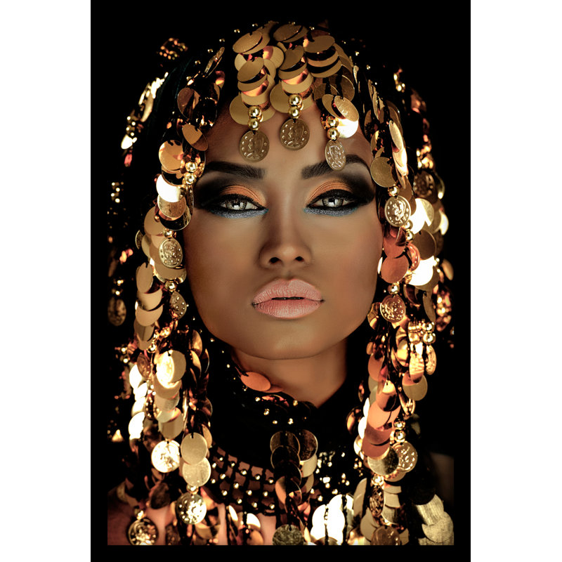 Queen of Gold 1 Piece Wall Art, 120cm H x 80cm W x 10cm D, Black Frame