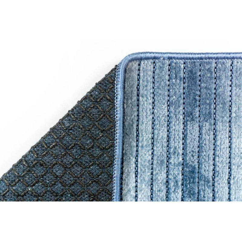 Tapis Kilim bleu antidérapant Rotella, Rectangle 2 pi x 3 pi 4 po
