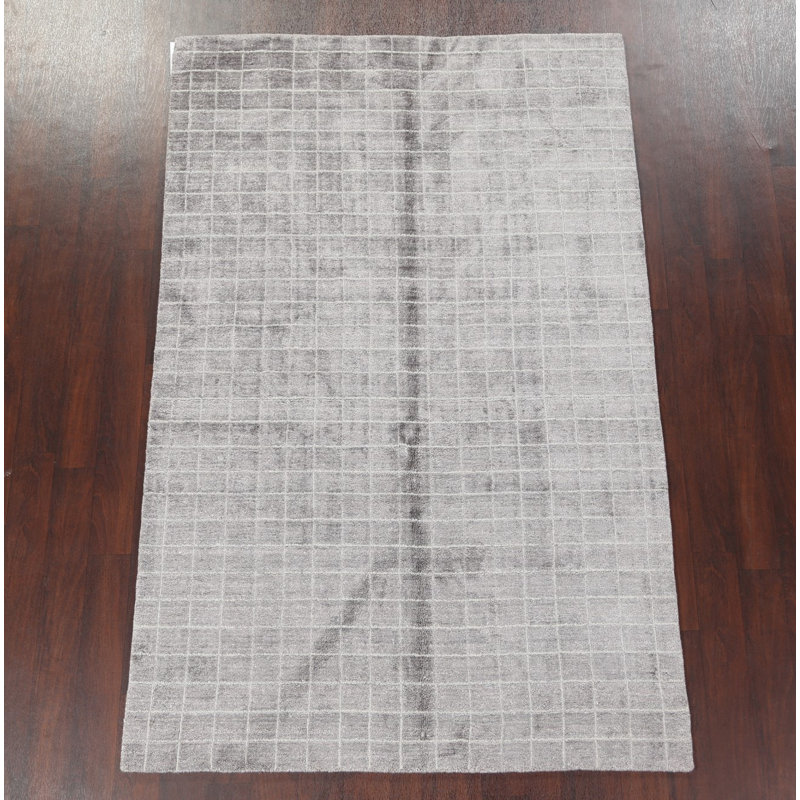 Tapis à carreaux Gabbeh noué à la main 5 x 8