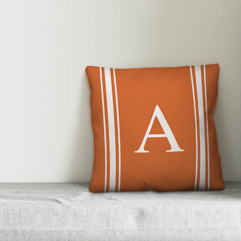 Striped Throw Pillow, A, Orange