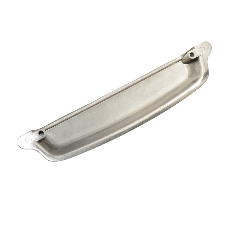 Brushed Nickel Modern Cup Cabinet Pull with Mounting Hardware