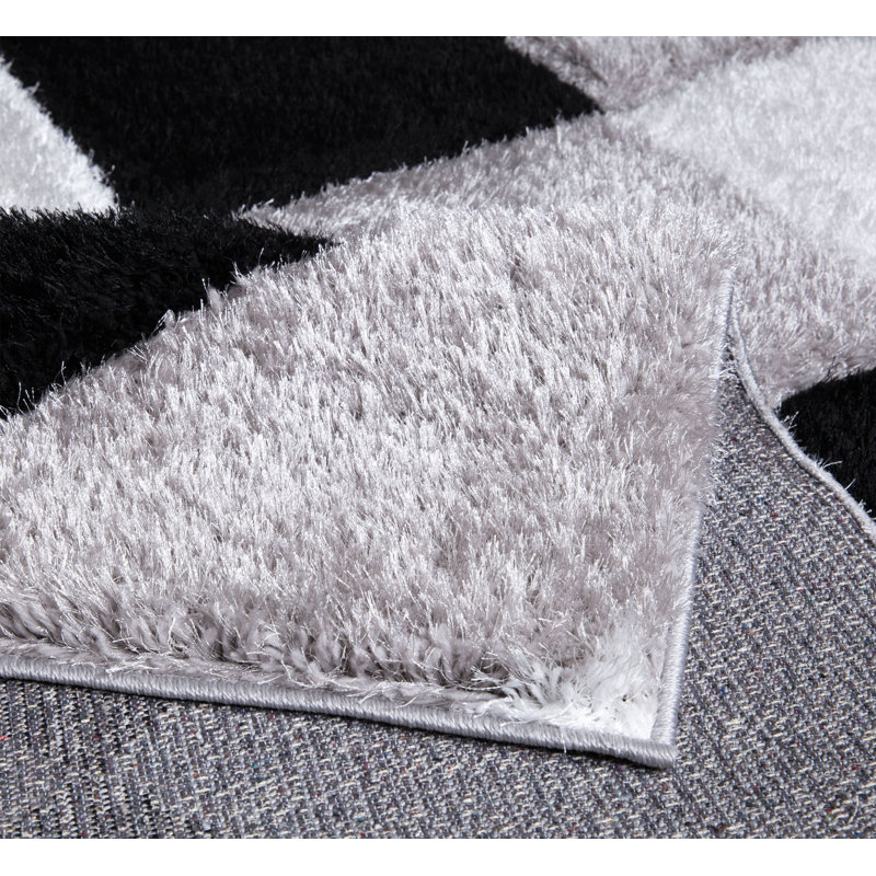 Kathlyn Geometric Shag Area Rug, Rectangle 200 x 290cm